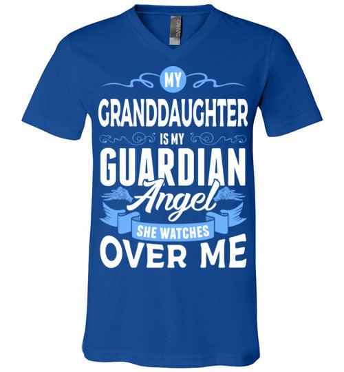 My Granddaughter Watches Over Me V-Neck (Front) - Guardian Angel Collection