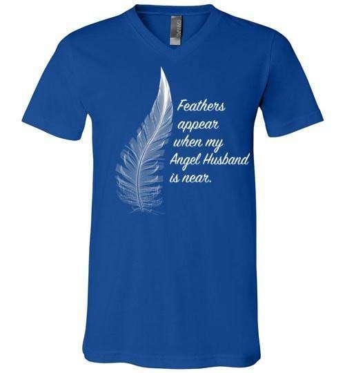 Feathers Appear When My Angel Husband Is Near V-Neck - Guardian Angel Collection