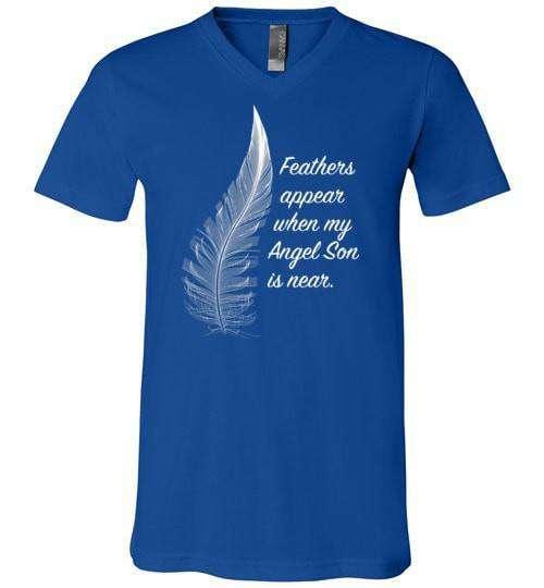 Feathers Appear When My Angel Son Is Near V-Neck - Guardian Angel Collection