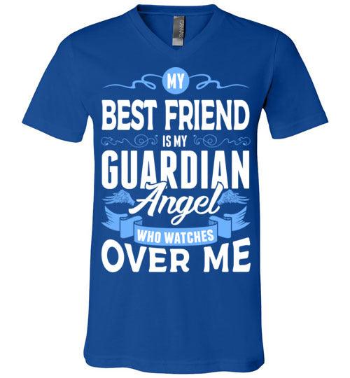 My Best Friend Watches Over Me V-Neck (Front) - Guardian Angel Collection