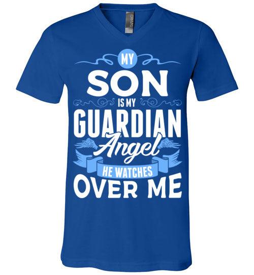 My Son Watches Over Me V-Neck (Front) - Guardian Angel Collection