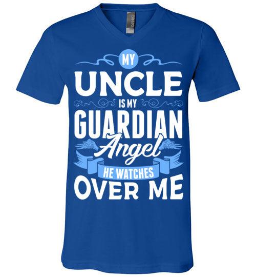 My Uncle Watches Over Me V-Neck (Front) - Guardian Angel Collection