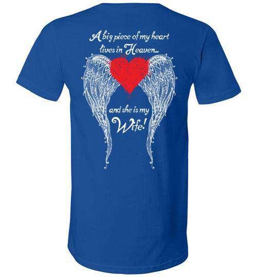 Wife - A Big Piece of my Heart V-Neck - Guardian Angel Collection