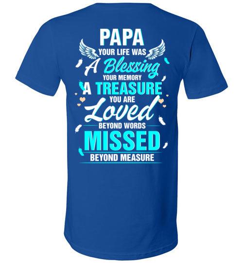 Papa - Your Life Was A Blessing V-Neck - Guardian Angel Collection