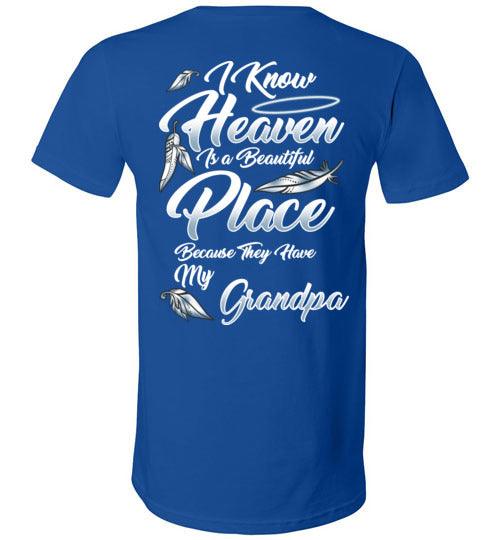 I Know Heaven is a Beautiful Place - Grandpa V-Neck - Guardian Angel Collection