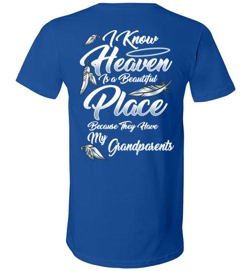 I Know Heaven is a Beautiful Place - Grandparents V-Neck - Guardian Angel Collection