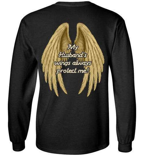 My Husband's Wings Always Protect Me Long Sleeve - Guardian Angel Collection