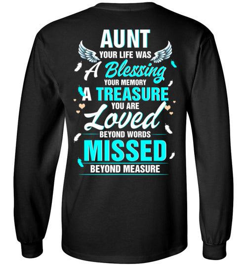 Aunt - Your Life Was A Blessing Long Sleeve - Guardian Angel Collection