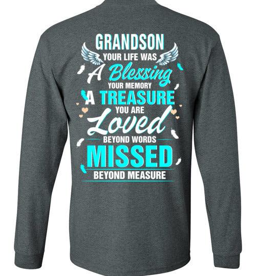 Grandson - Your Life Was A Blessing Long Sleeve - Guardian Angel Collection