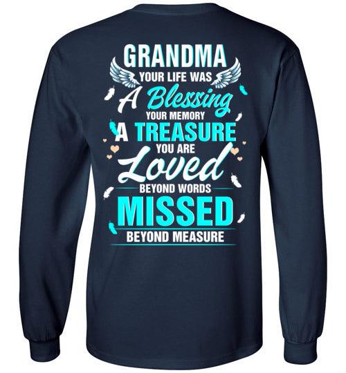 Grandma - Your Life Was A Blessing Long Sleeve - Guardian Angel Collection