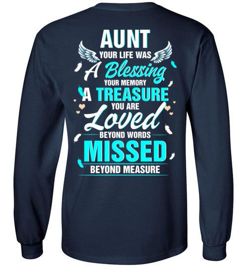 Aunt - Your Life Was A Blessing Long Sleeve - Guardian Angel Collection