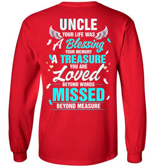 Uncle - Your Life Was A Blessing Long Sleeve - Guardian Angel Collection