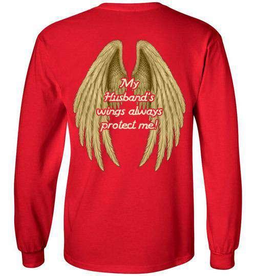 My Husband's Wings Always Protect Me Long Sleeve - Guardian Angel Collection