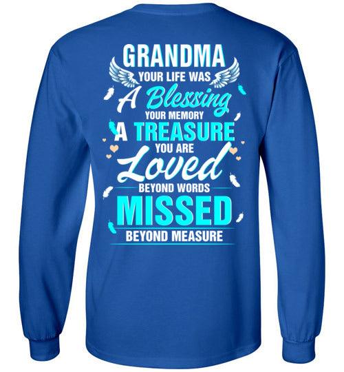 Grandma - Your Life Was A Blessing Long Sleeve - Guardian Angel Collection
