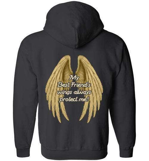 My Best Friend's Wings Always Protect Me FULL ZIP Hoodie - Guardian Angel Collection