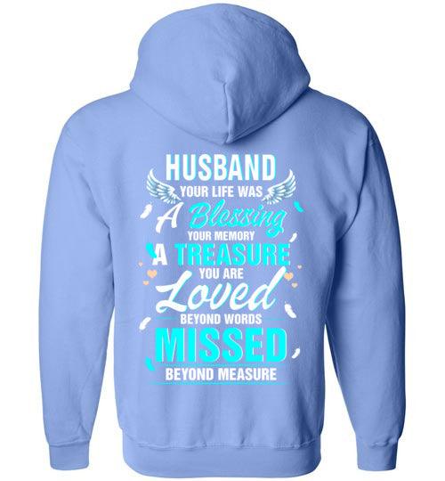 Husband - Your Life Was A Blessing FULL ZIP Hoodie - Guardian Angel Collection