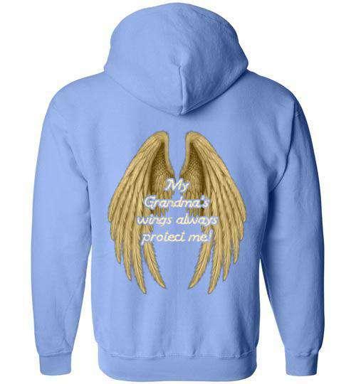 My Grandma's Wings Always Protect Me FULL ZIP Hoodie - Guardian Angel Collection