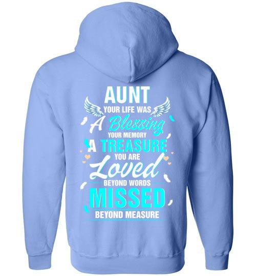 Aunt - Your Life Was A Blessing FULL ZIP Hoodie - Guardian Angel Collection