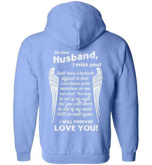 Husband I Miss You FULL ZIP Hoodie - Guardian Angel Collection