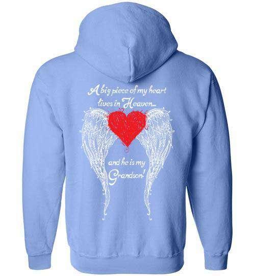 Grandson - A Big Piece of my Heart FULL ZIP Hoodie - Guardian Angel Collection