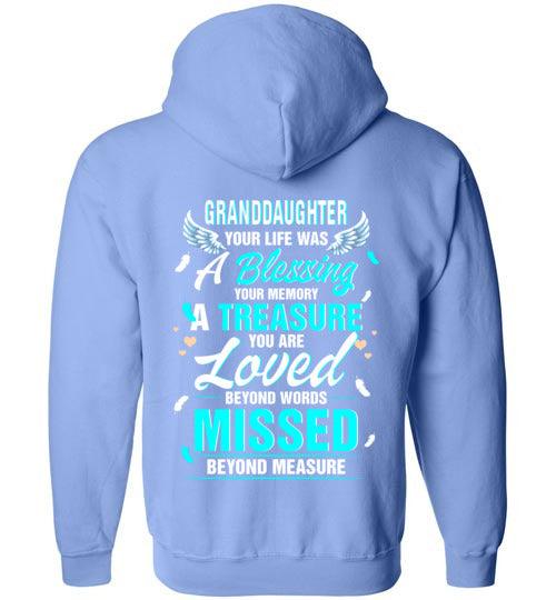 Granddaughter - Your Life Was A Blessing FULL ZIP Hoodie - Guardian Angel Collection