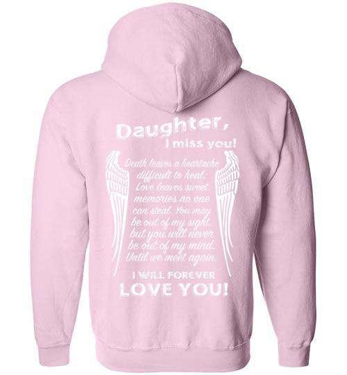 Daughter I Miss You - FULL ZIP Hoodie - Guardian Angel Collection