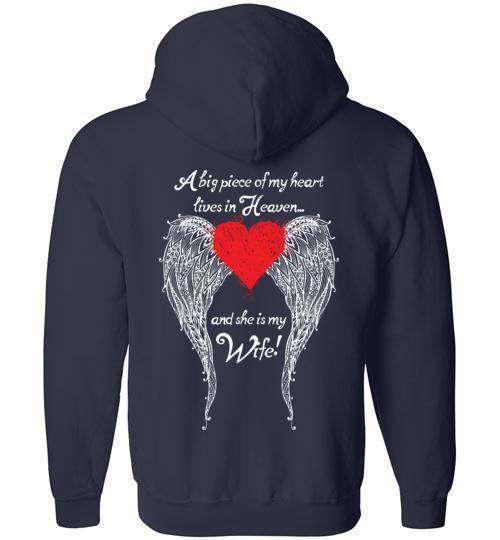 Wife - A Big Piece of my Heart FULL ZIP Hoodie - Guardian Angel Collection
