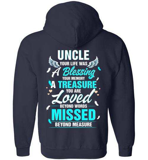 Uncle - Your Life Was A Blessing FULL ZIP Hoodie - Guardian Angel Collection