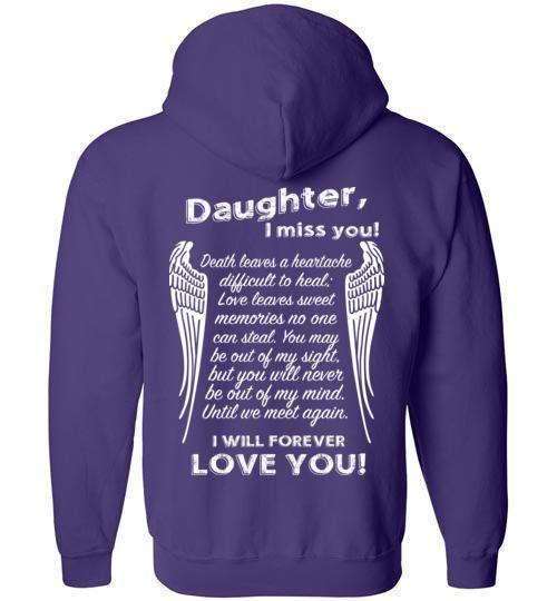 Daughter I Miss You - FULL ZIP Hoodie - Guardian Angel Collection