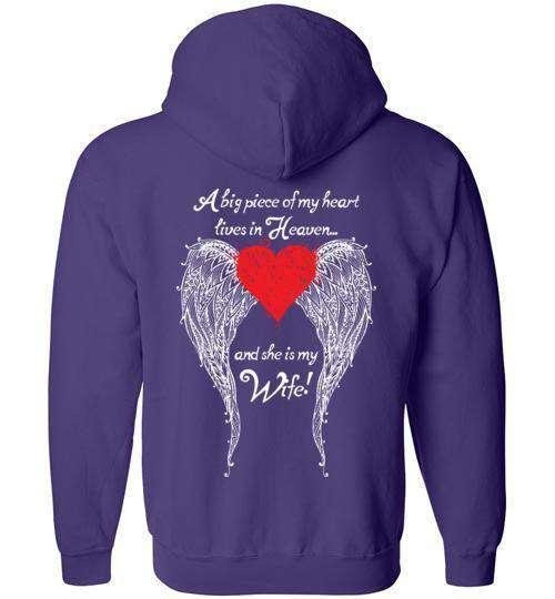 Wife - A Big Piece of my Heart FULL ZIP Hoodie - Guardian Angel Collection