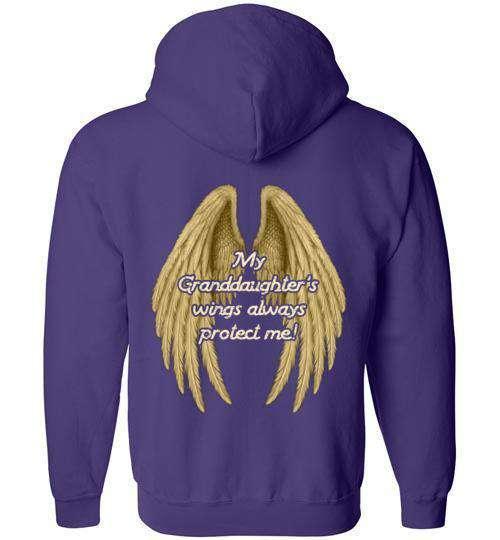 My Granddaughter's Wings Always Protect Me FULL ZIP Hoodie - Guardian Angel Collection
