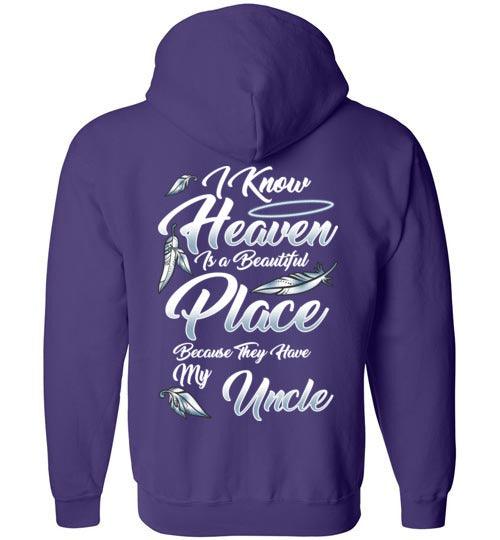 I Know Heaven is a Beautiful Place - Uncle FULL ZIP Hoodie - Guardian Angel Collection