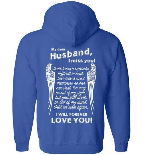 Husband I Miss You FULL ZIP Hoodie - Guardian Angel Collection