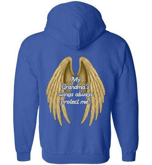 My Grandma's Wings Always Protect Me FULL ZIP Hoodie - Guardian Angel Collection