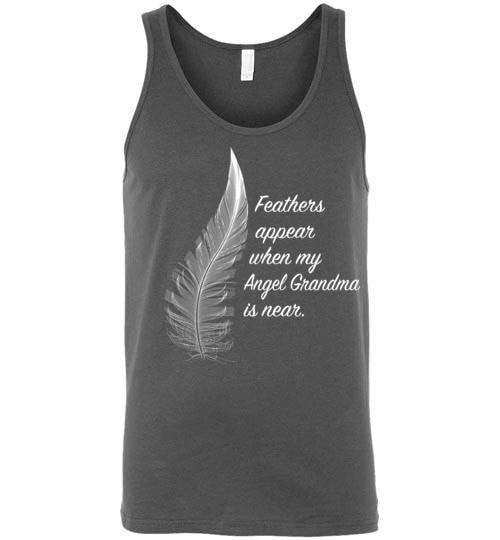 Feathers Appear When My Angel Grandma Is Near Unisex Tank - Guardian Angel Collection