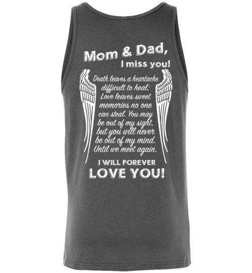 Mom &amp; Dad I Miss You Unisex Tank - Guardian Angel Collection