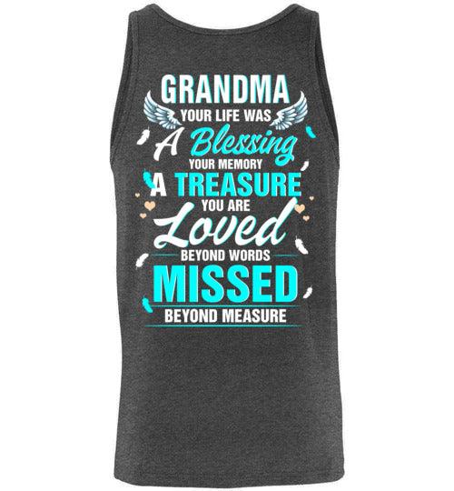 Grandma - Your Life Was A Blessing Tank - Guardian Angel Collection