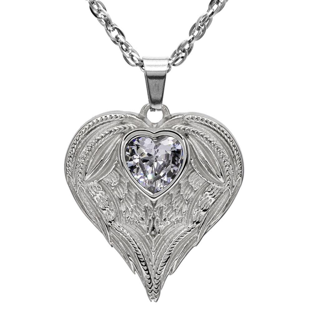 Always In My Heart Stainless Steel Birthstone Necklace - Guardian Angel Collection