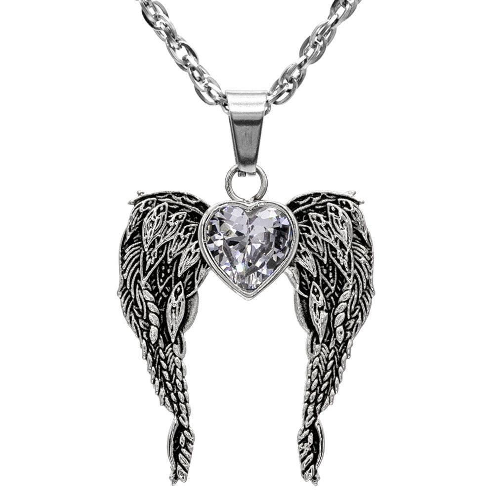 A Big Piece Of My Heart Lives In Heaven Stainless Steel Necklace - Guardian Angel Collection