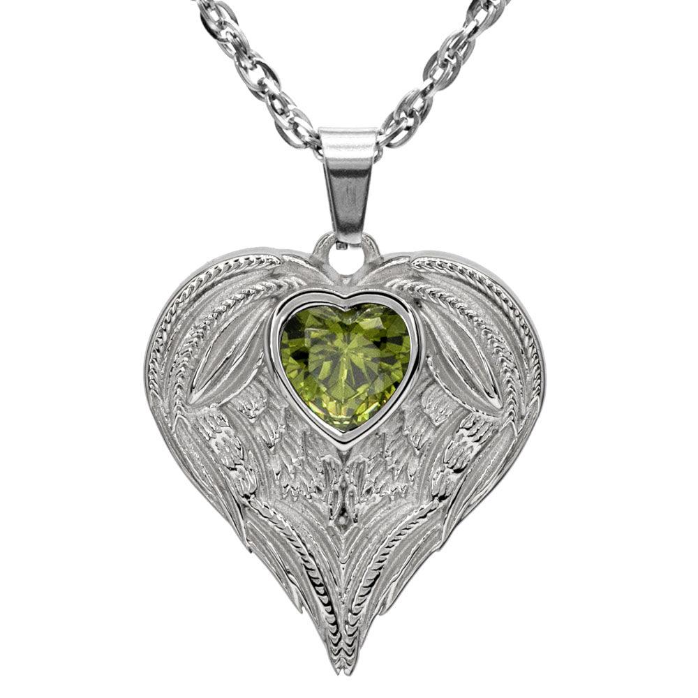 Always In My Heart Stainless Steel Birthstone Necklace - Guardian Angel Collection