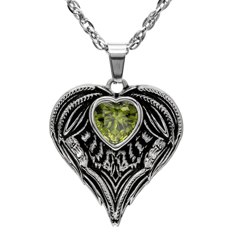 Always In My Heart Stainless Steel Birthstone Necklace - Guardian Angel Collection