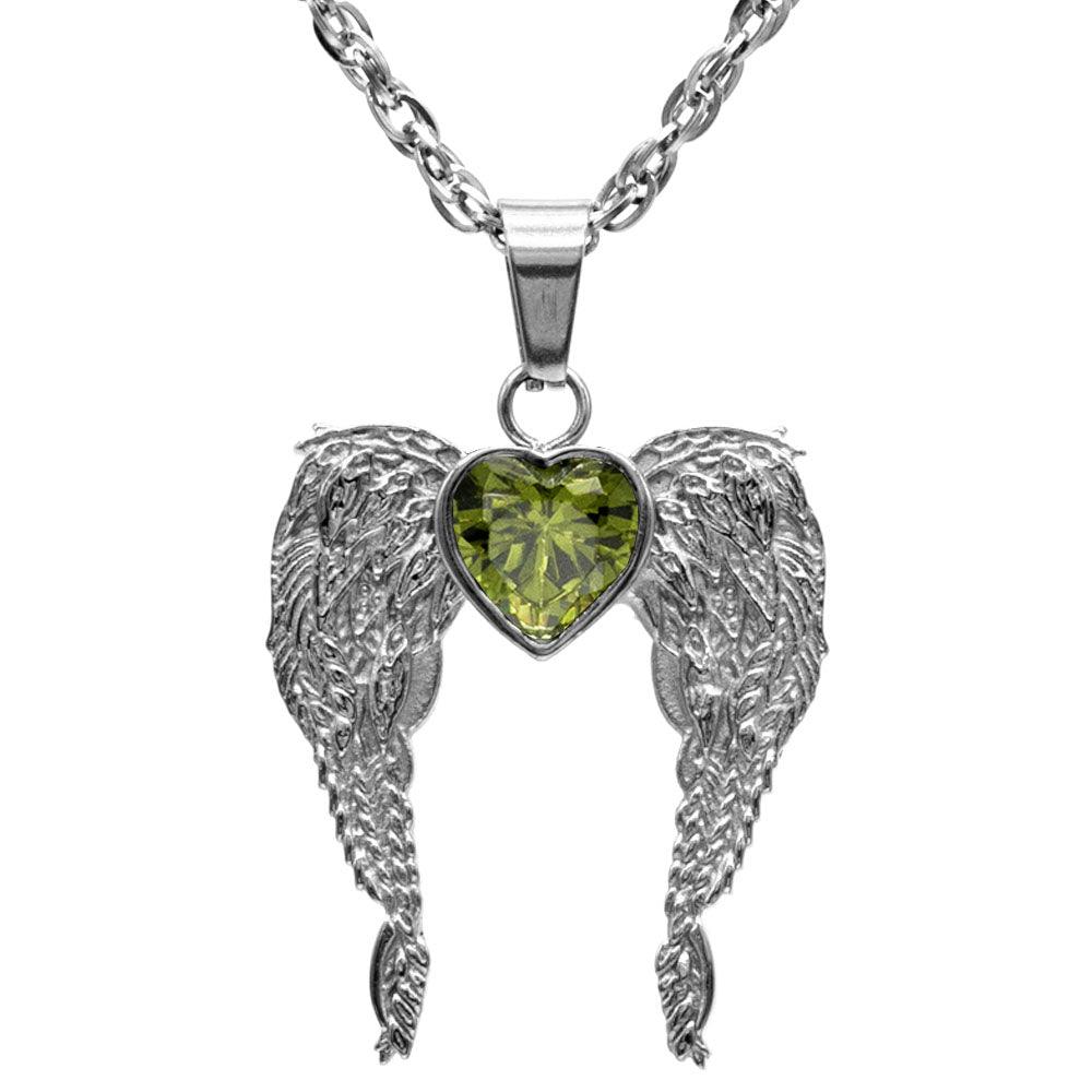 A Big Piece Of My Heart Lives In Heaven Stainless Steel Necklace - Guardian Angel Collection