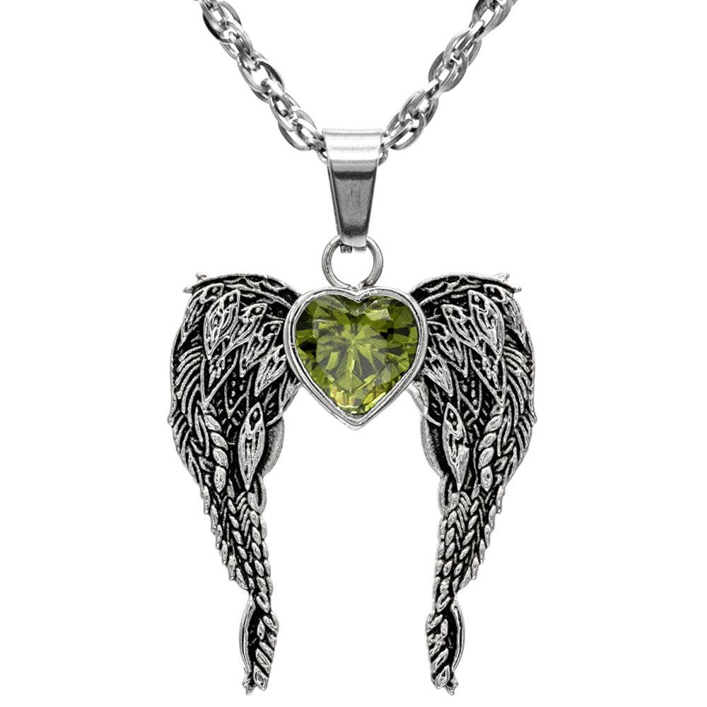 A Big Piece Of My Heart Lives In Heaven Stainless Steel Necklace - Guardian Angel Collection