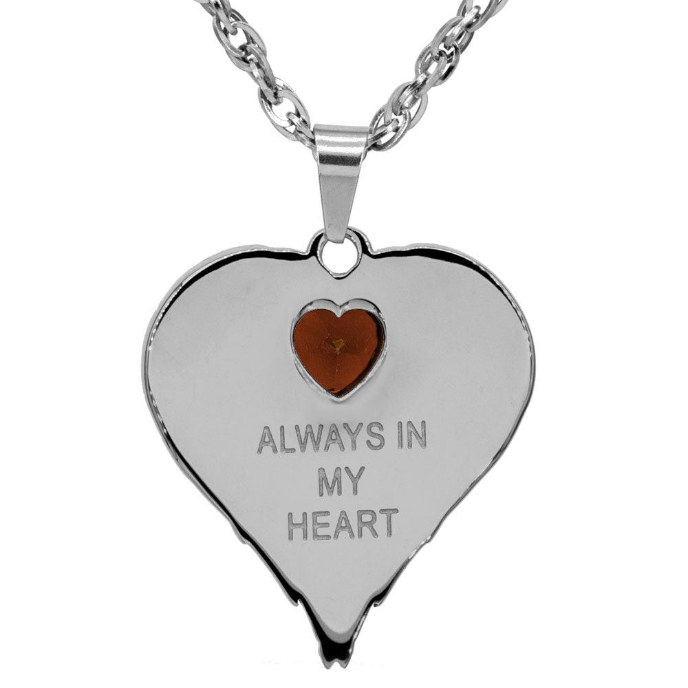 Always In My Heart Stainless Steel Birthstone Necklace - Guardian Angel Collection