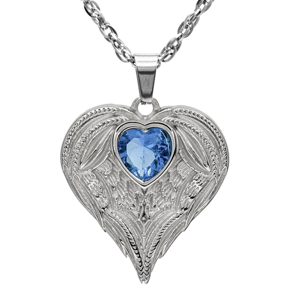 Always In My Heart Stainless Steel Birthstone Necklace - Guardian Angel Collection