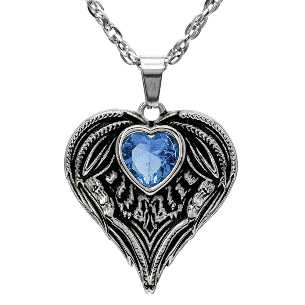 Always In My Heart Stainless Steel Birthstone Necklace - Guardian Angel Collection