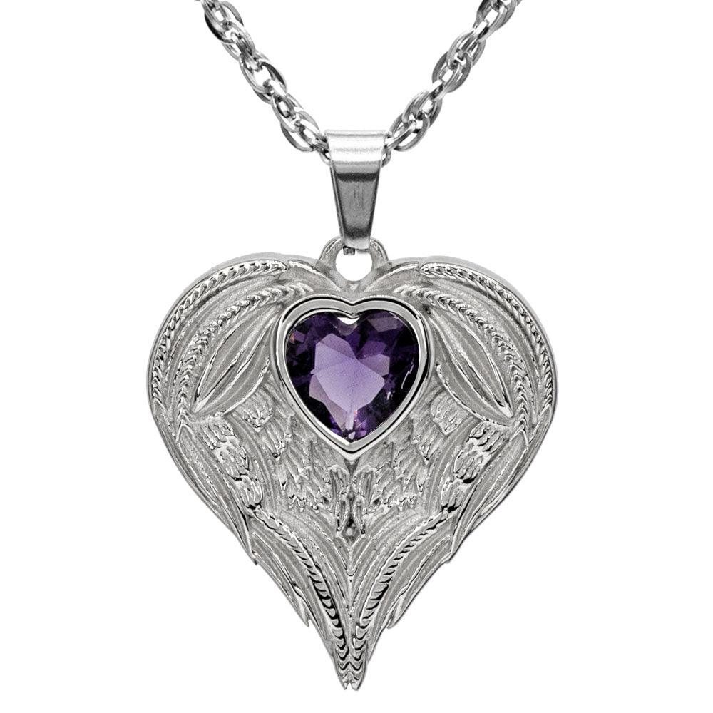 Always In My Heart Stainless Steel Birthstone Necklace - Guardian Angel Collection