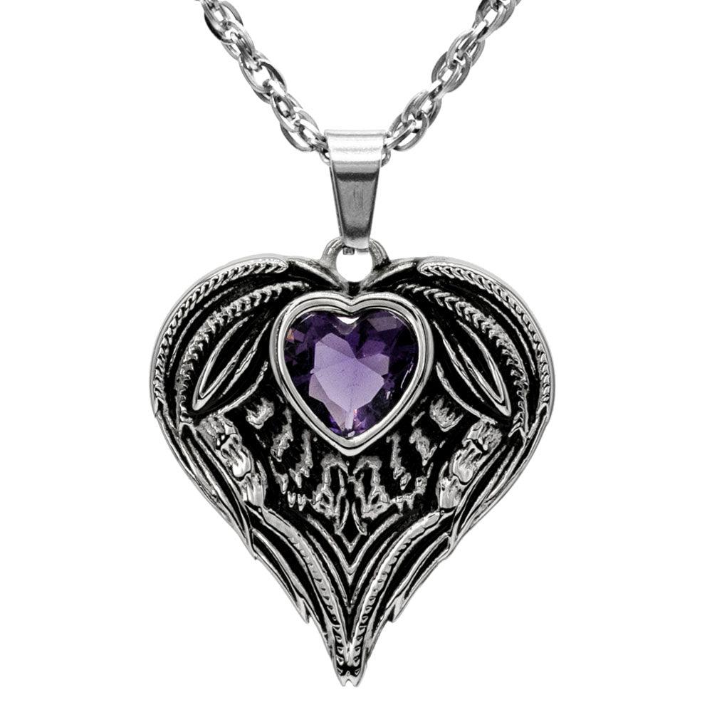 Always In My Heart Stainless Steel Birthstone Necklace - Guardian Angel Collection