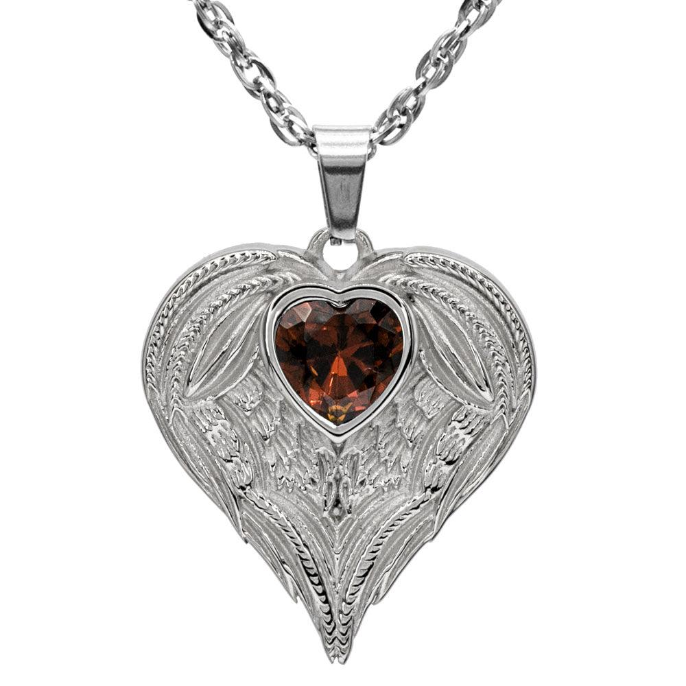 Always In My Heart Stainless Steel Birthstone Necklace - Guardian Angel Collection