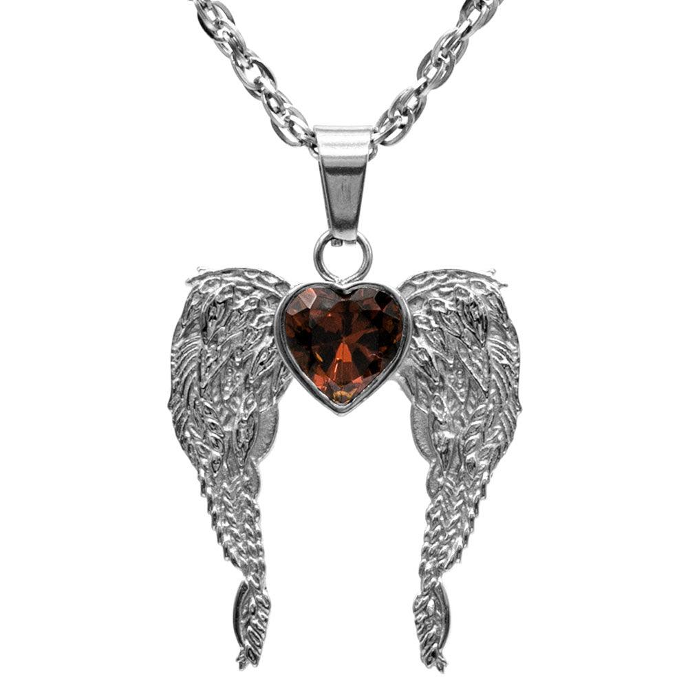 A Big Piece Of My Heart Lives In Heaven Stainless Steel Necklace - Guardian Angel Collection